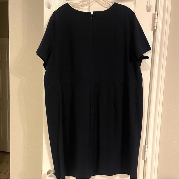 Talbots Sheath Dress Women's Plus Size 20 WP Navy Blue Jersey Stretch - Picture 3 of 9
